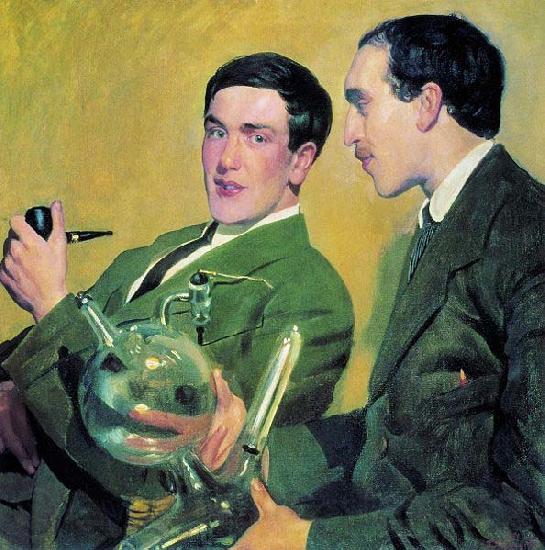 Boris Kustodiev Kapitsa and Semenov France oil painting art
